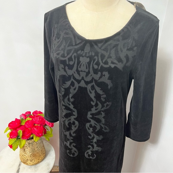 Sanctuary Women’s Velvet Patterned 3/4 Sleeves Mini Dress -New With Tag -Reemoly - Picture 3 of 12